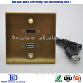 Stainless steel HDMI wall plate plating lever door handle with faceplate and us faceplate usb